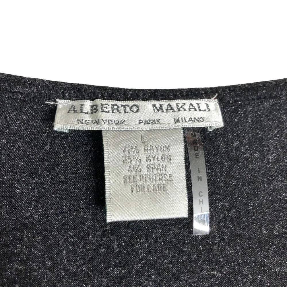 Alberto Makali Top Womens Large Heather Black Sequins Soft Stretch Knit Tank - Picture 4 of 11